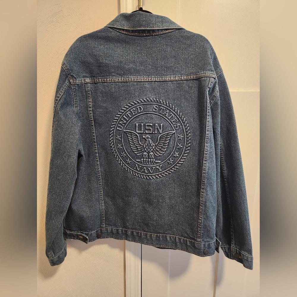 Blue Navy Jean Jacket Size 3XL